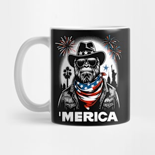 USA 'Merica Sasquatch Bigfoot 4th of July Fireworks Funny Patriotic Mug